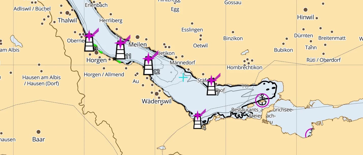 AnchorQueen-søkort over Swiss Lakes & Alpine Waters
