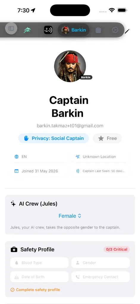 Captain — screenshot pending