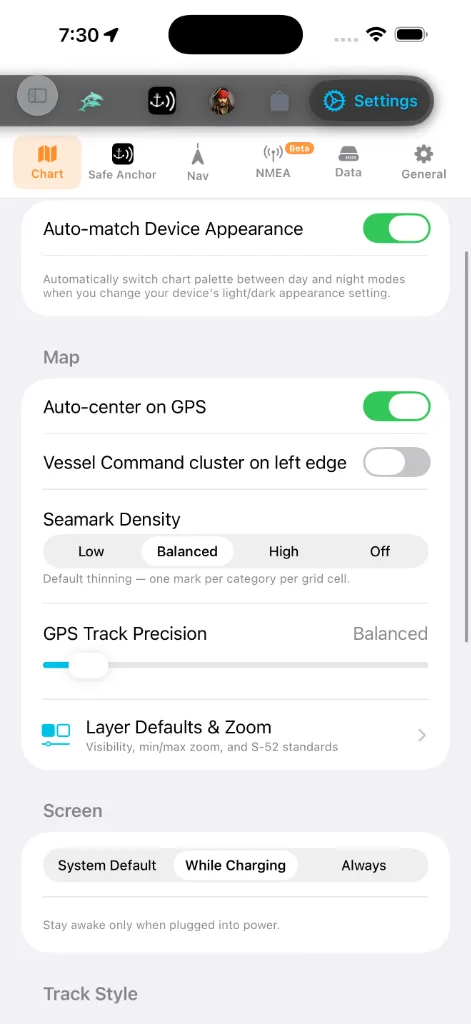 Settings — screenshot pending